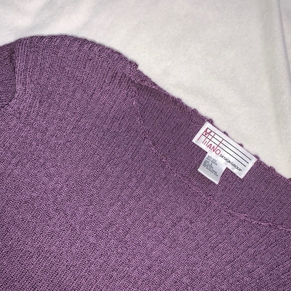 Purple Vintage Sweater with Shoulder Pads - Picture 2 of 4